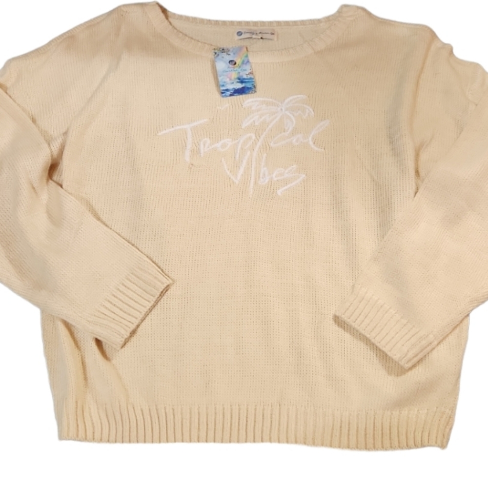 New Beachly goldfish kiss sweater tagged xxl peachy tan